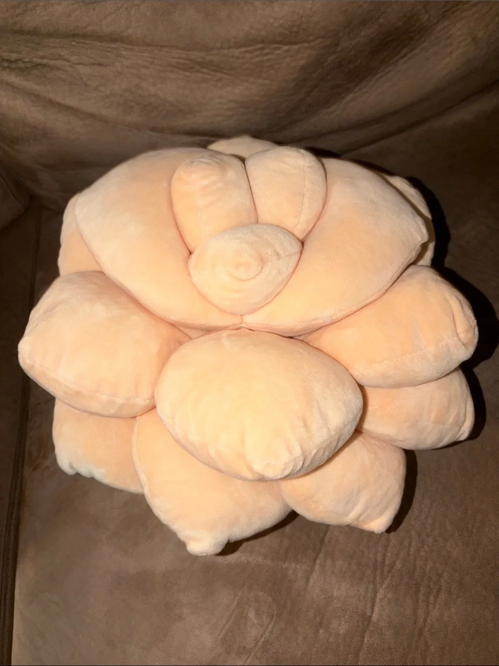Green Philosophy Co 3D Succulent Flower Plush Accent Throw Pillow Boho Peach